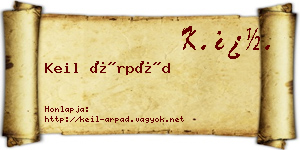 Keil Árpád névjegykártya