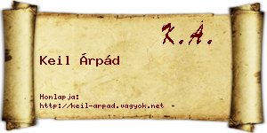 Keil Árpád névjegykártya