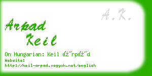 arpad keil business card